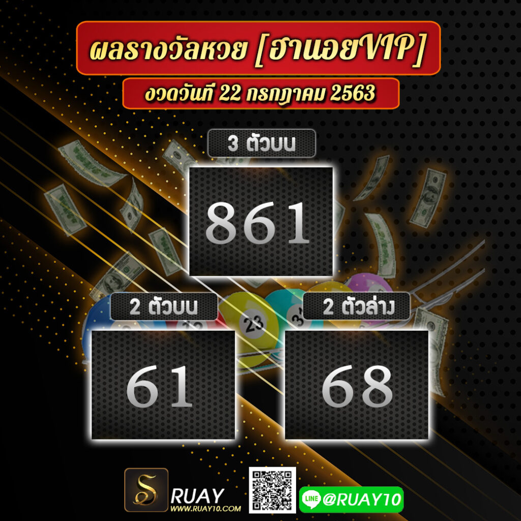 ผลหวยฮานอย vip 22/7/63