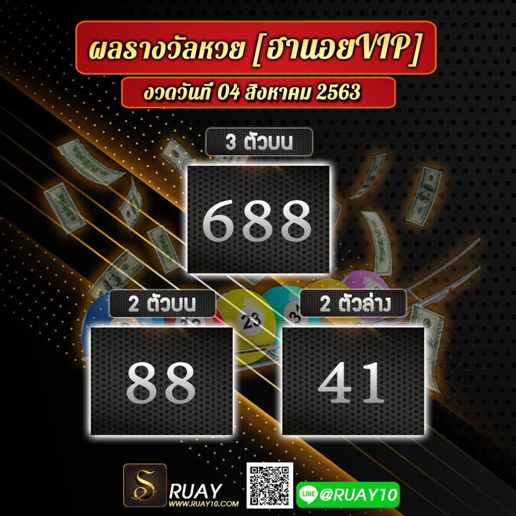 ผลหวยฮานอย vip 4/8/63