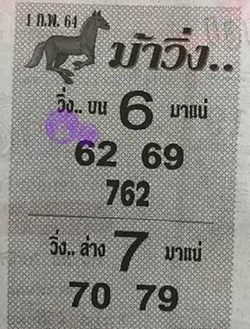 เลขเด็ดม้าวิ่ง1/2/64