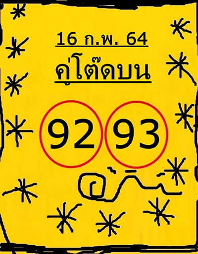 เลขเด็ดคู่โต๊ดบน16/2/64