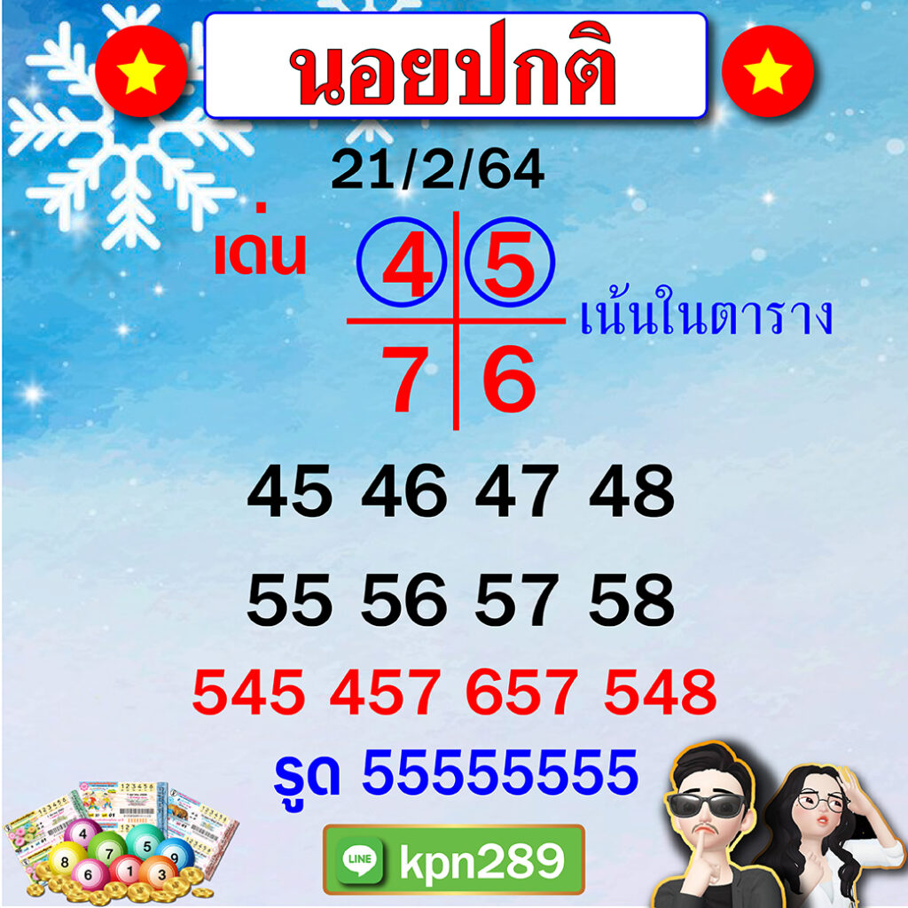 แนวฮานอยปกติเลขขุนแผน  21/02/64 