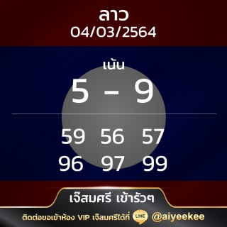 หวยลาวเจ๊สมศรี 04/03/64