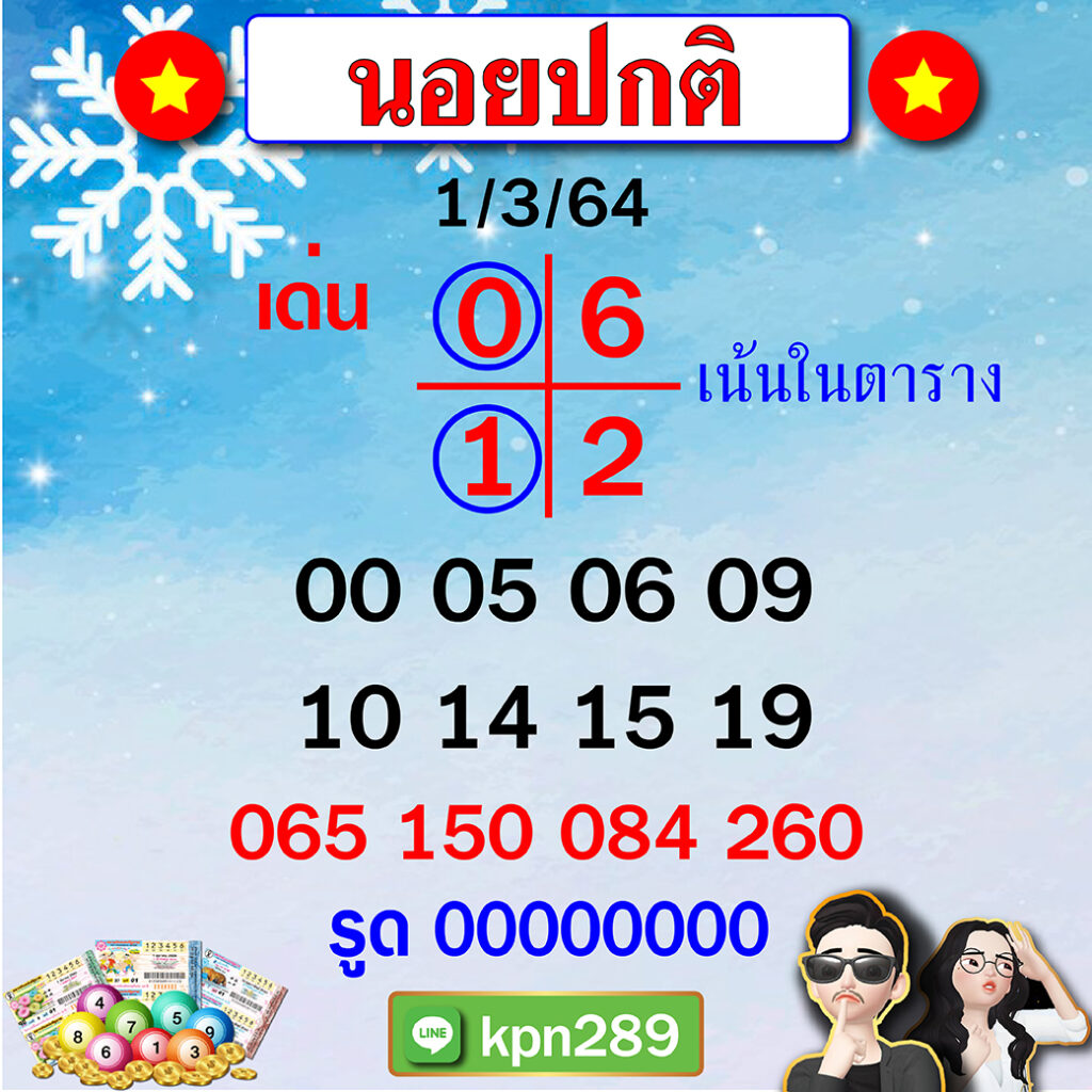 แนวฮานอยปกติเลขขุนแผน 01/03/64 