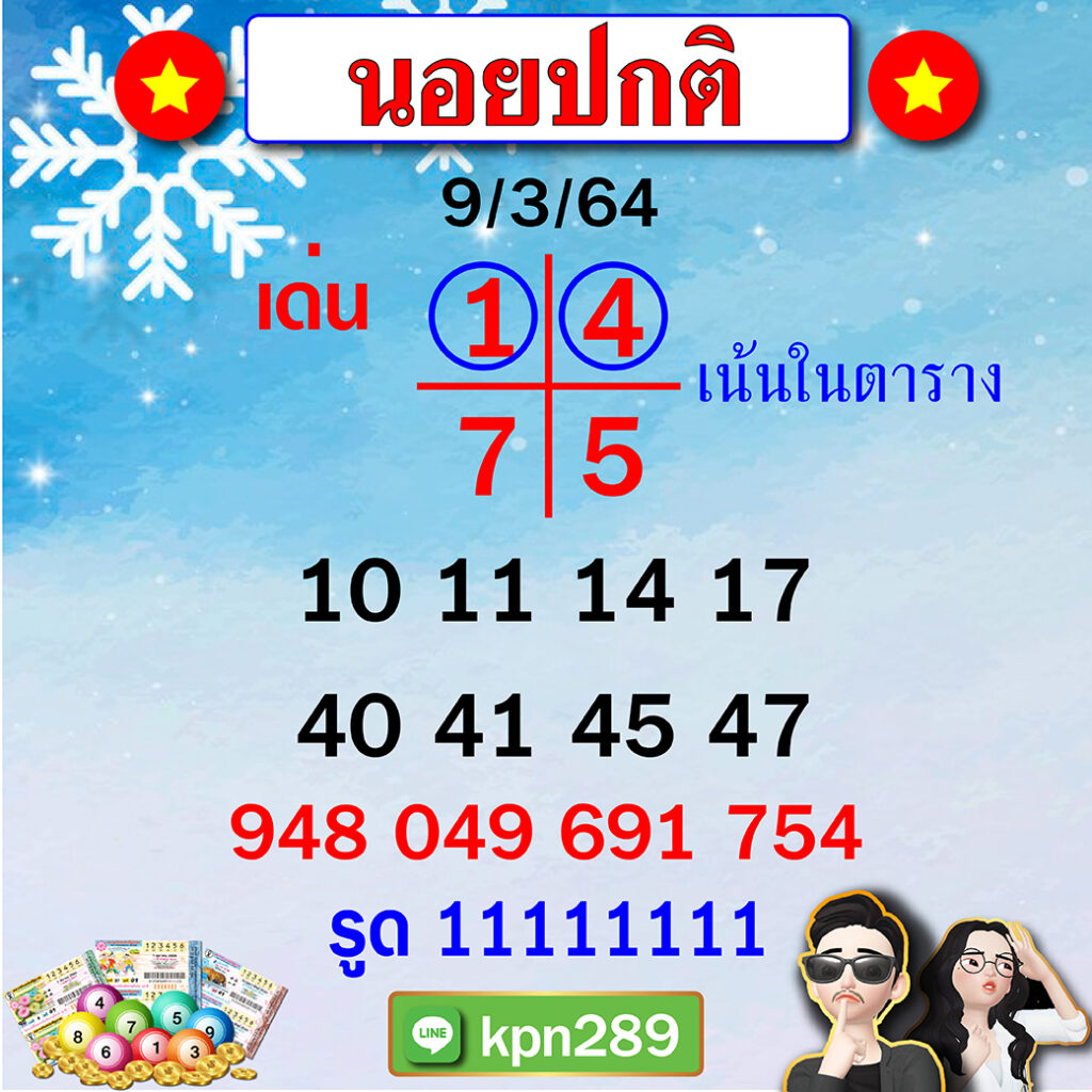 แนวฮานอยปกติเลขขุนแผน 09/03/64