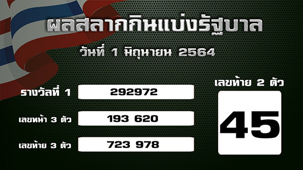 ผลหวยไทย 1/06/64