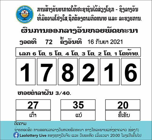 ผลหวยลาว